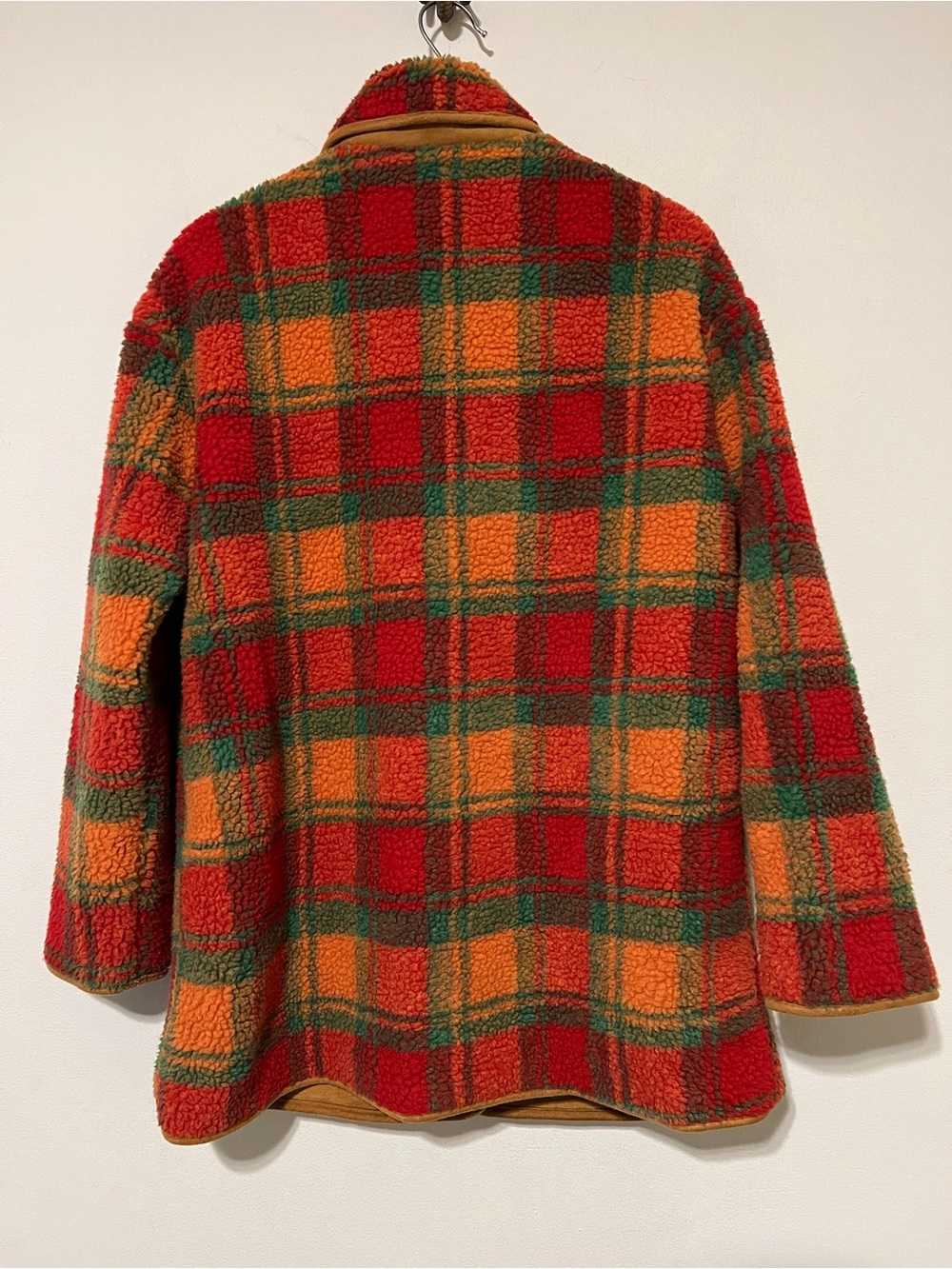 Lisa Says Gah Orange & Green Plaid Sherpa Jacket - Picture 8 of 9